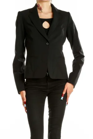 Black Classic Single-Button Blazer