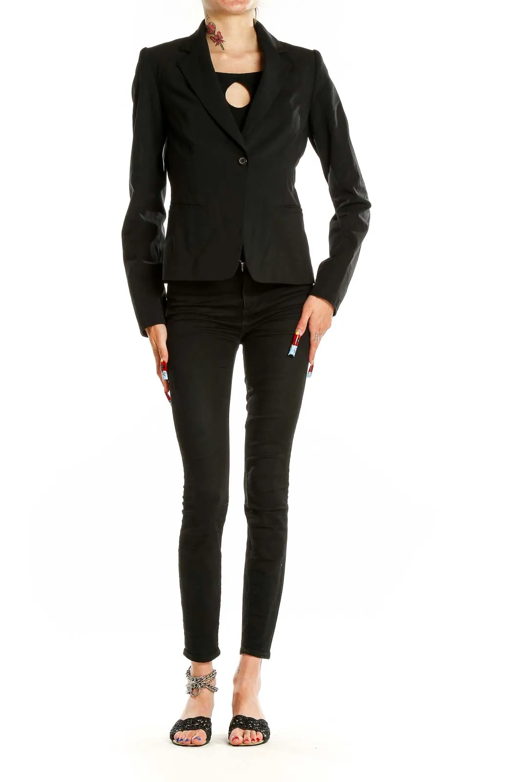 Black Classic Single-Button Blazer