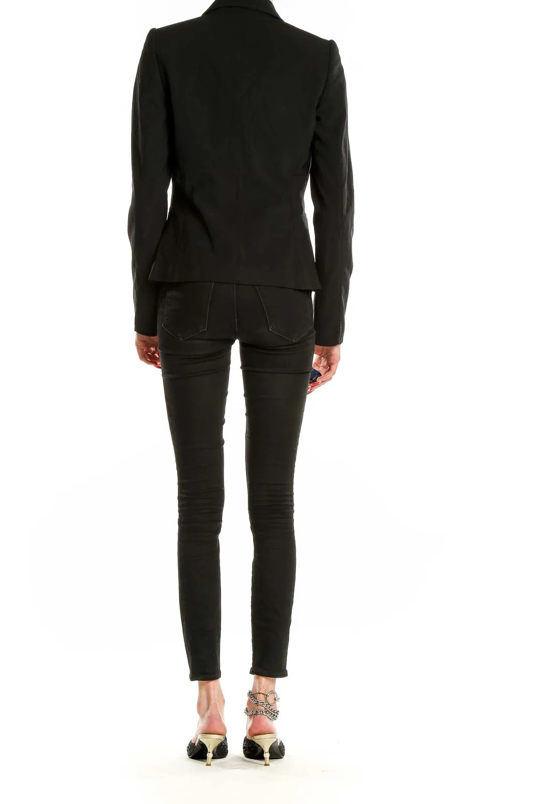 Black Classic Single-Button Blazer