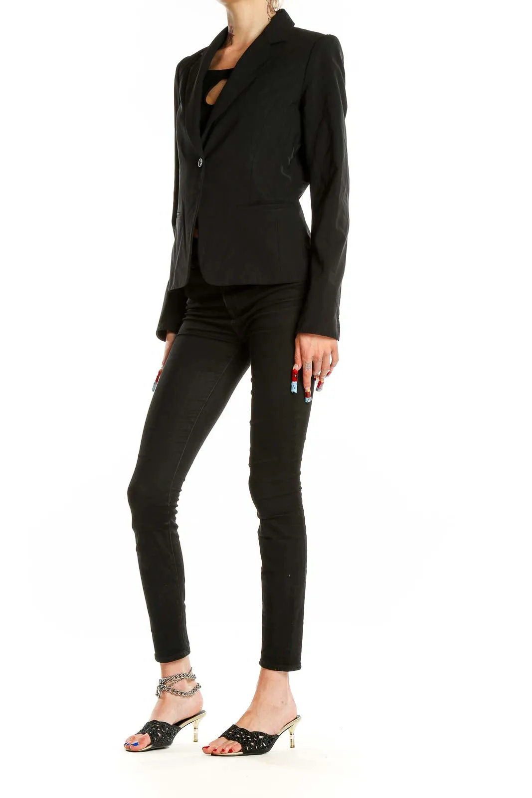 Black Classic Single-Button Blazer