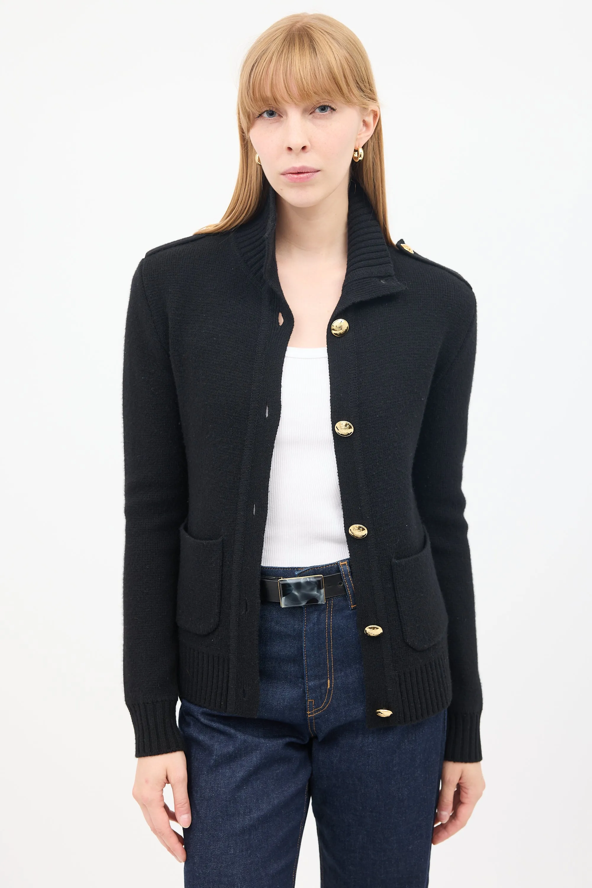 Black Wool & Cashmere Kala Cardigan