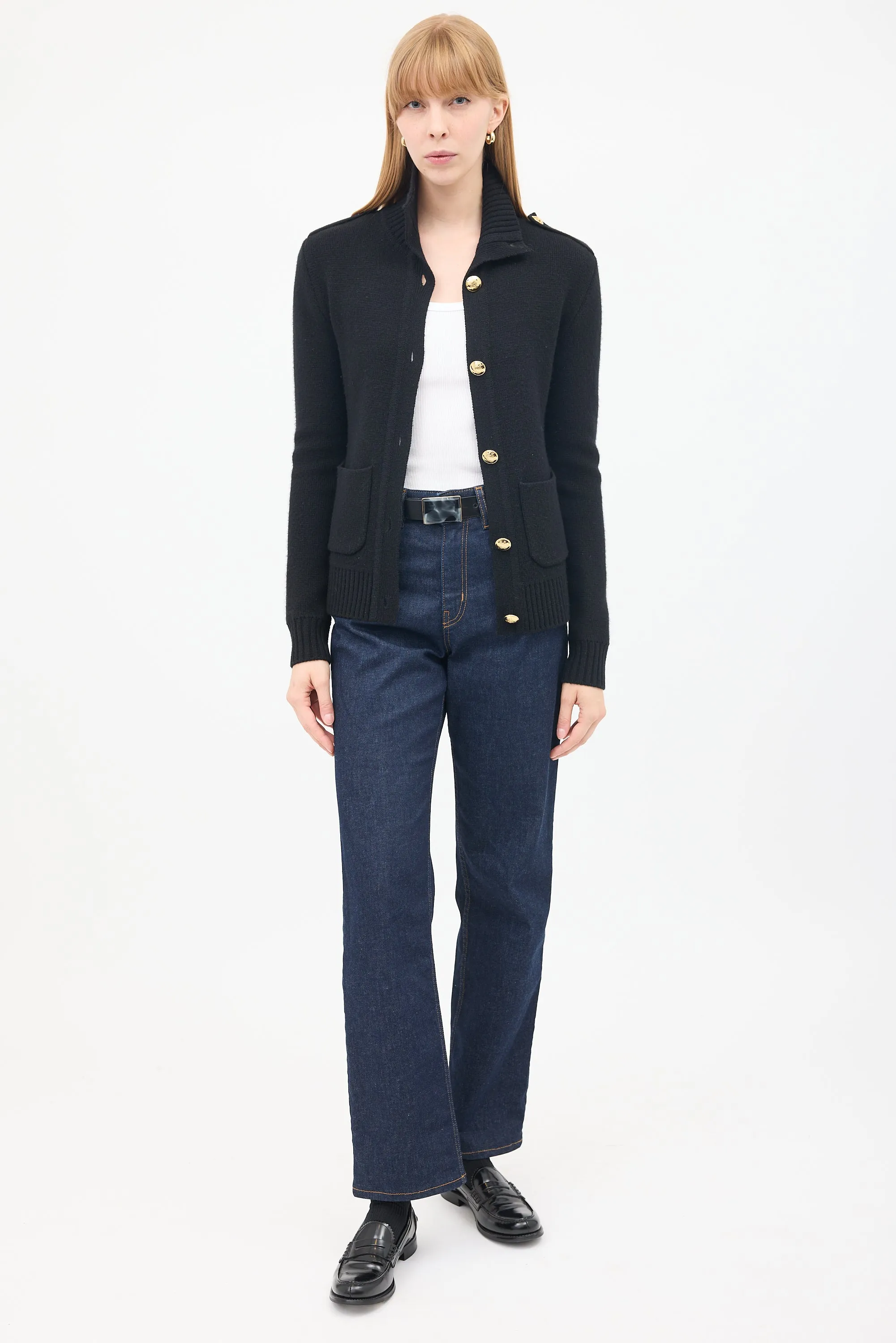 Black Wool & Cashmere Kala Cardigan