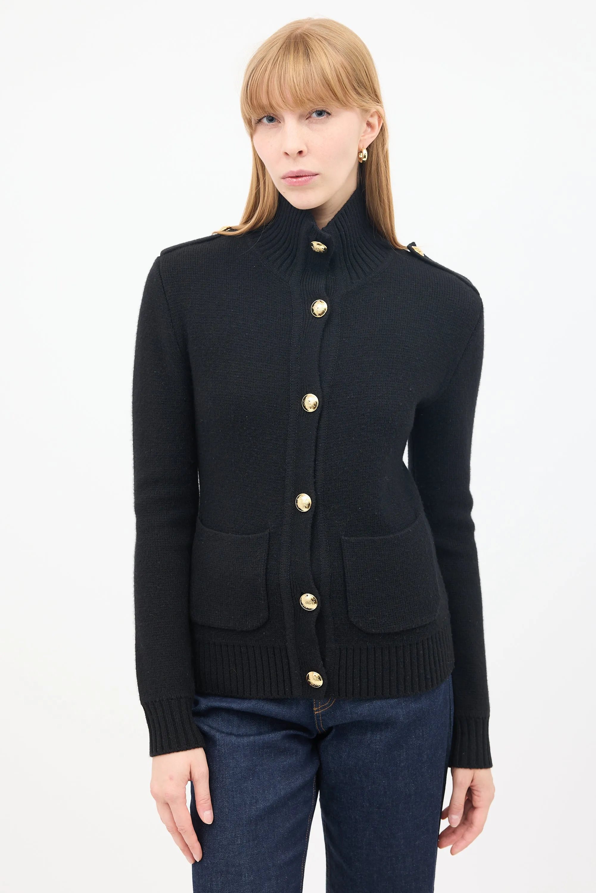 Black Wool & Cashmere Kala Cardigan