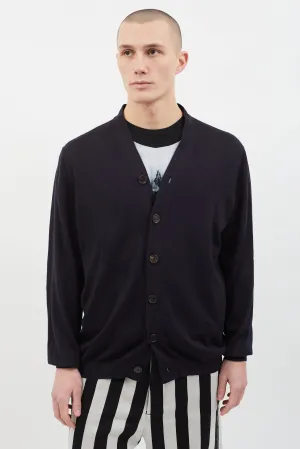 Black Wool Cashmere Blend Cardigan