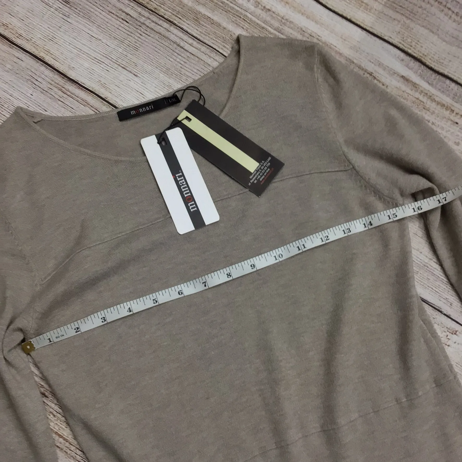 BNWT Monnari Beige Wool & Cashmere Blend Jumper Dress Size L