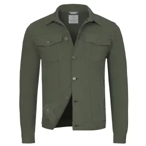 Cotton-Blend Denim Jacket in Green
