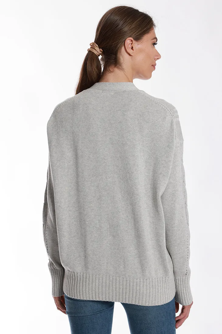 Cotton Cashmere Oversized Cable Cardigan