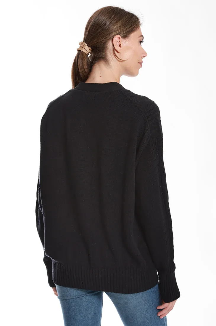 Cotton Cashmere Oversized Cable Cardigan