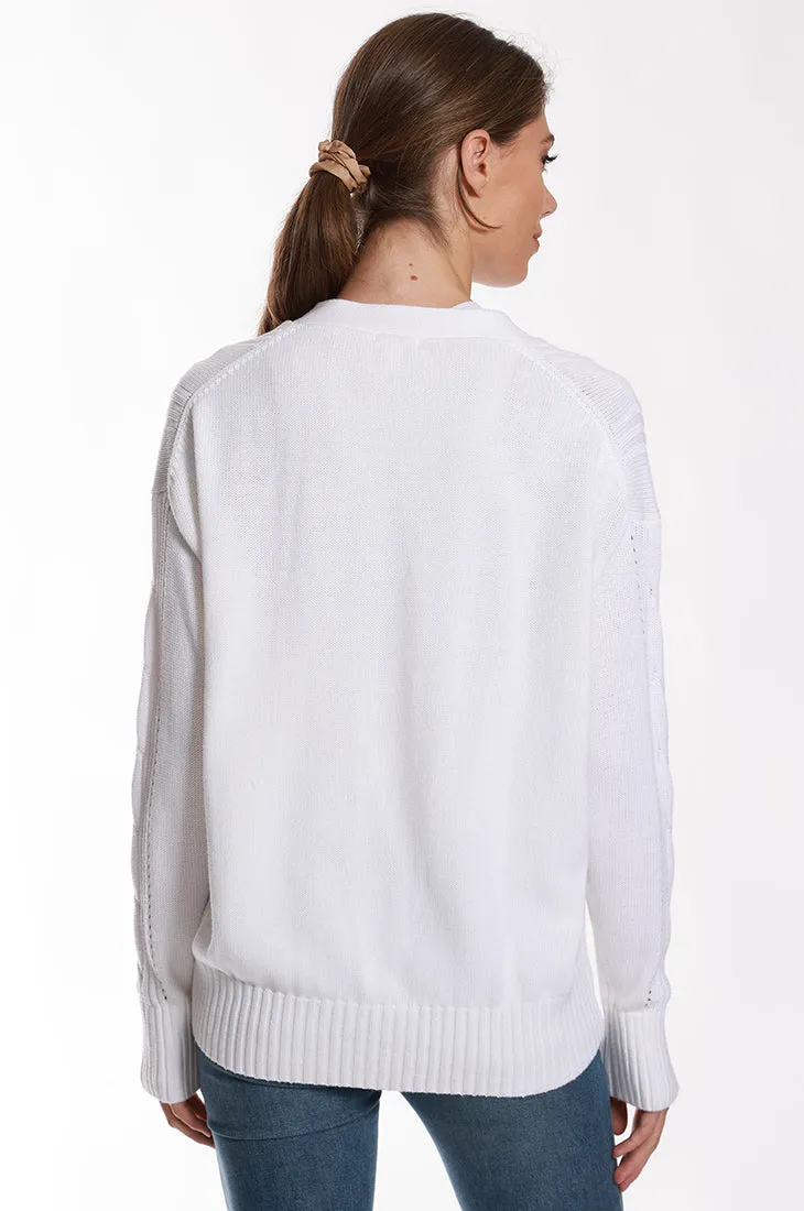 Cotton Cashmere Oversized Cable Cardigan