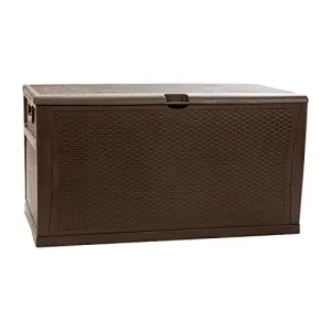 Flash Furniture 120 Gallon Plastic Deck Box - All-Weather Patio Storage and Organization for Throw Pillows, Pool Toys or Garden Tools