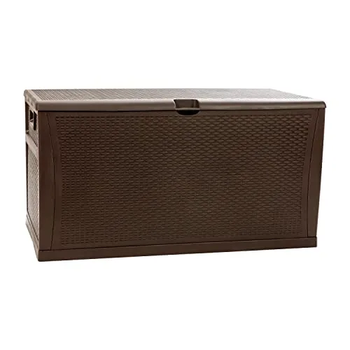 Flash Furniture 120 Gallon Plastic Deck Box - All-Weather Patio Storage and Organization for Throw Pillows, Pool Toys or Garden Tools