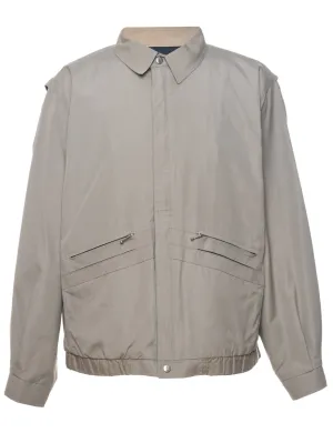 Grey Classic Zip-Front Jacket - L
