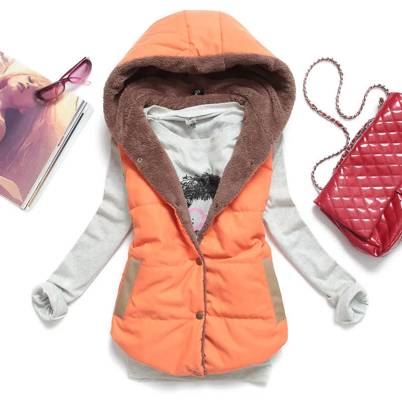 Hot Women Vests Plus Size Sleeveless Vest Femininas Cotton Vests Hoody jacket Women Waistcoat