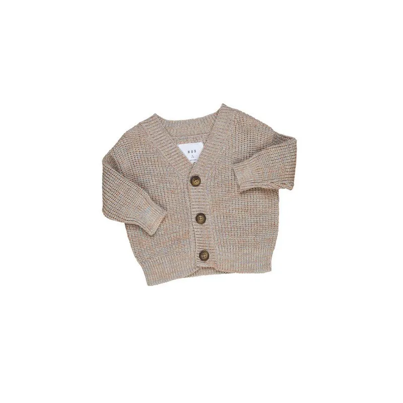 Huxbaby Oat Almond Marl Knit Cardigan