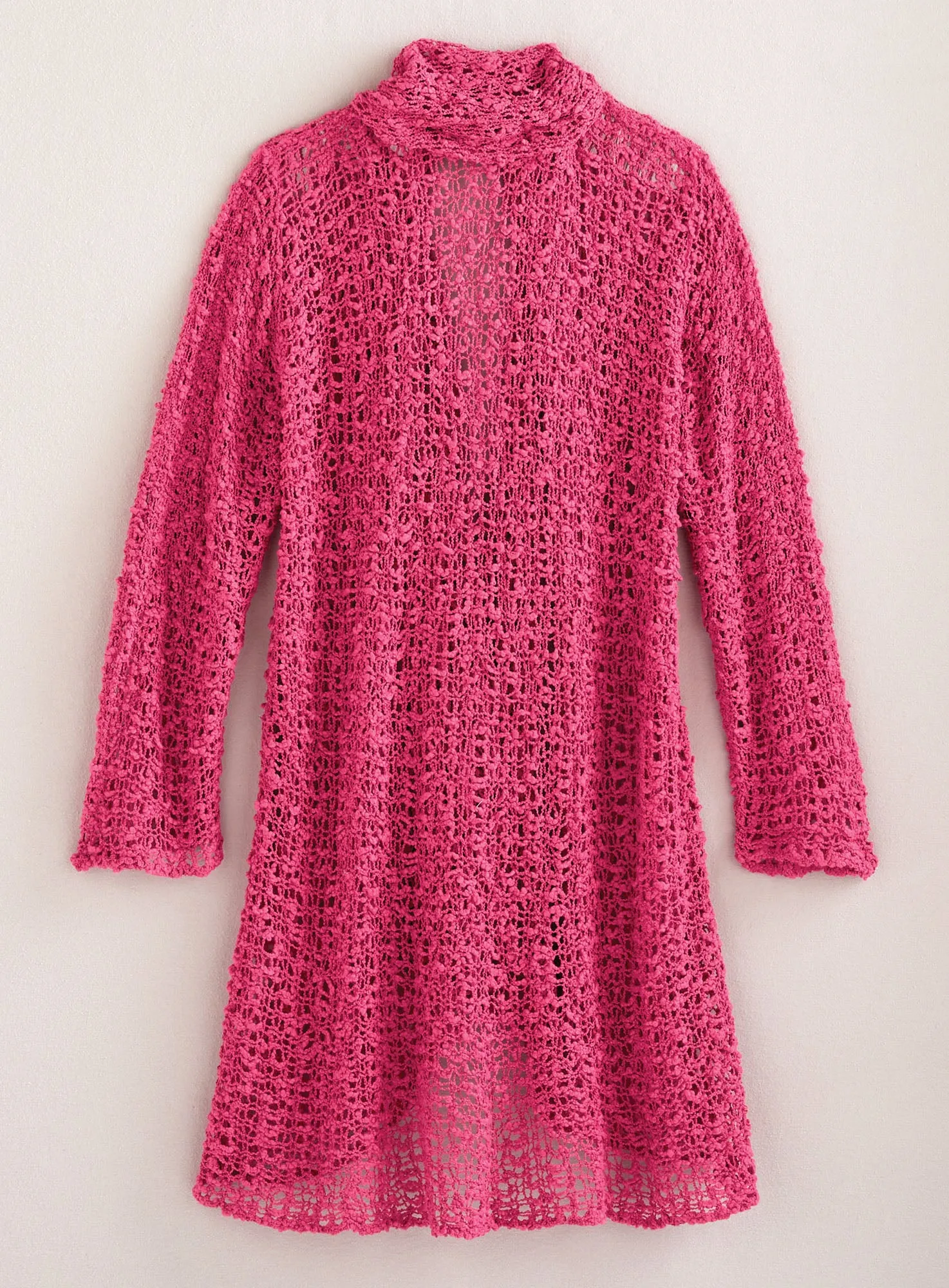 Lattice Knit Long Cardigan