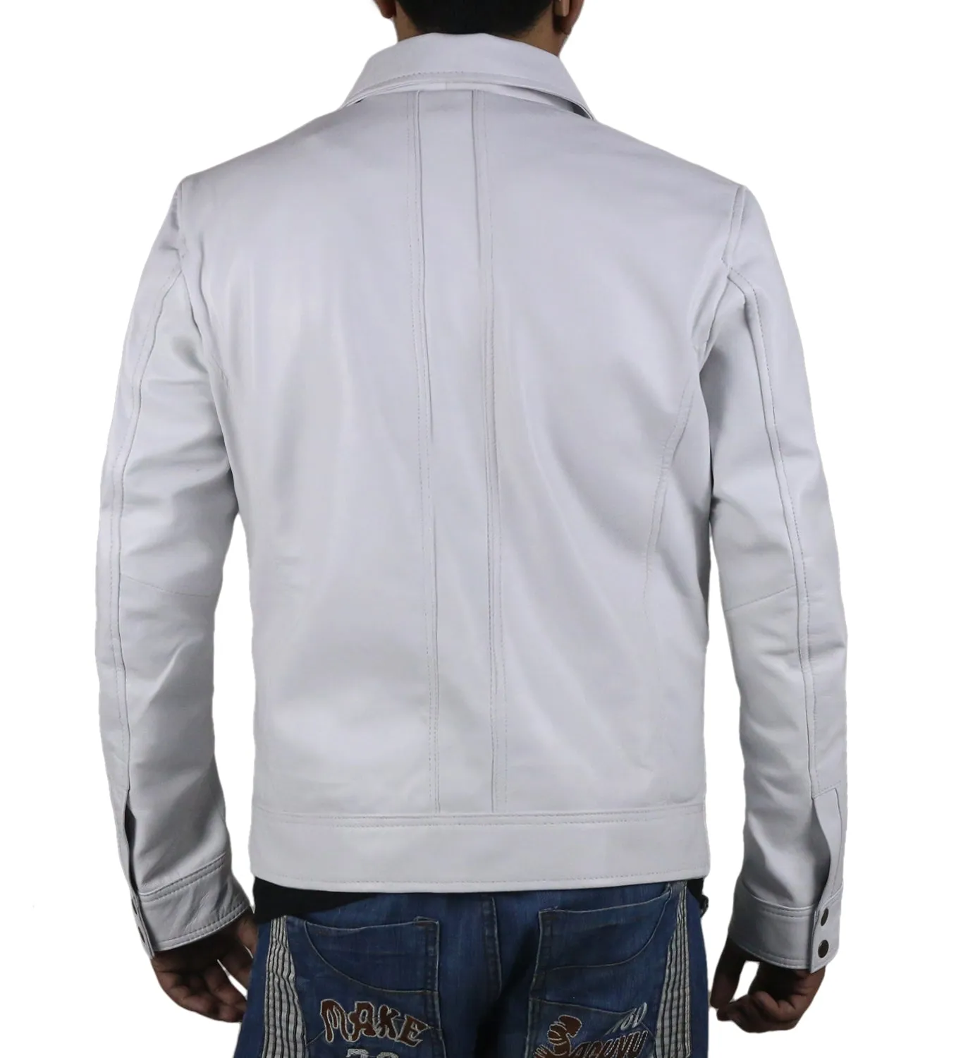Leather Jackets Hub Mens Genuine Lambskin Leather Jacket (Black, Aviator Jacket) - 1501382