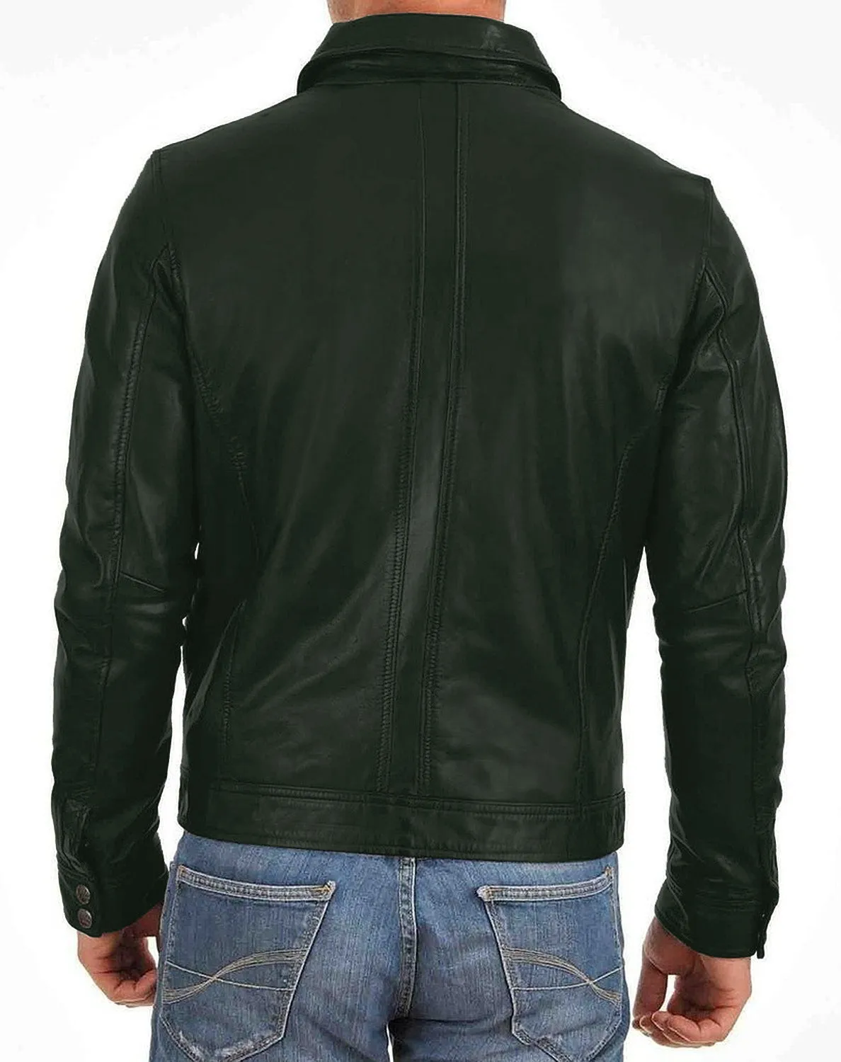 Leather Jackets Hub Mens Genuine Lambskin Leather Jacket (Black, Aviator Jacket) - 1501382