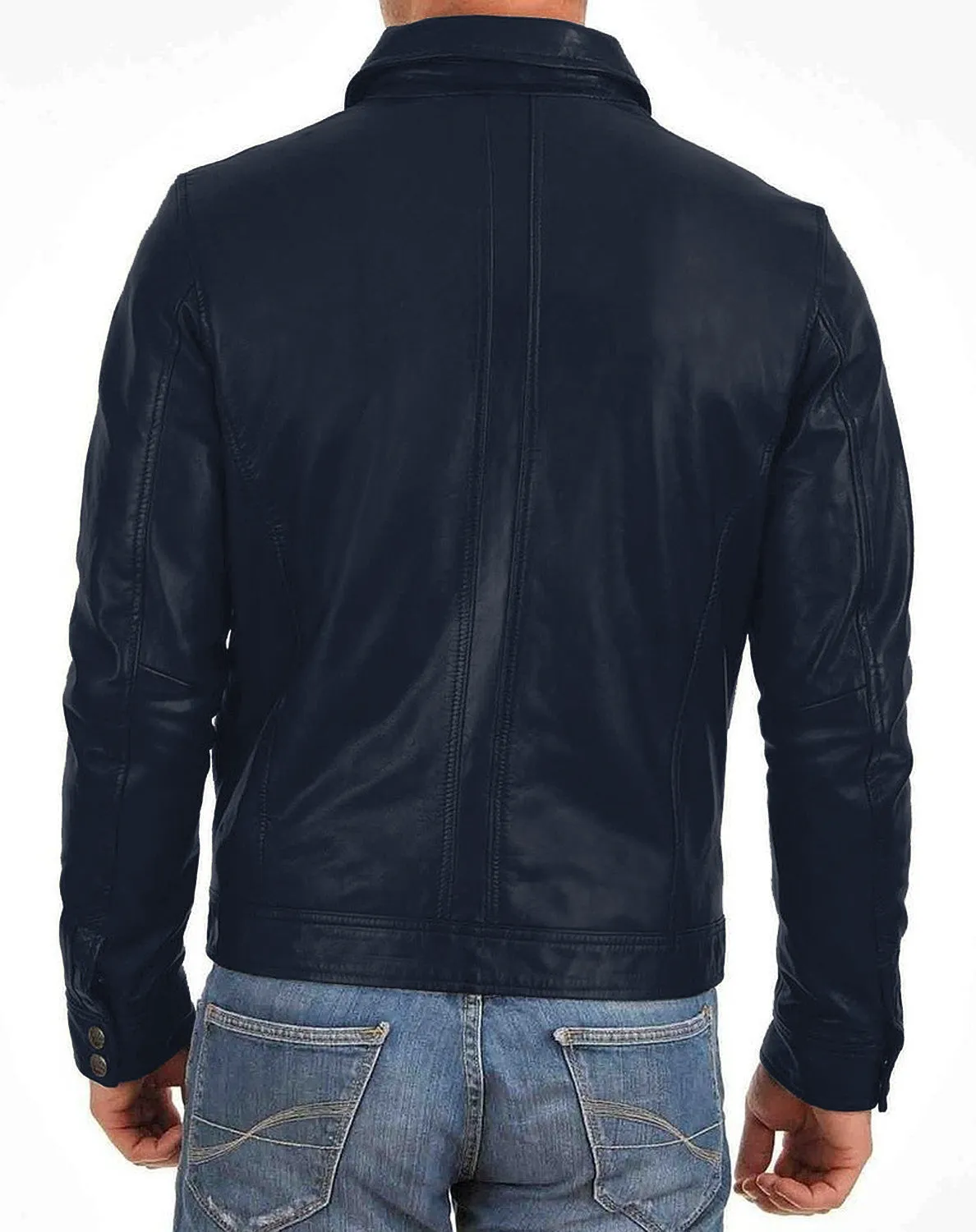Leather Jackets Hub Mens Genuine Lambskin Leather Jacket (Black, Aviator Jacket) - 1501382