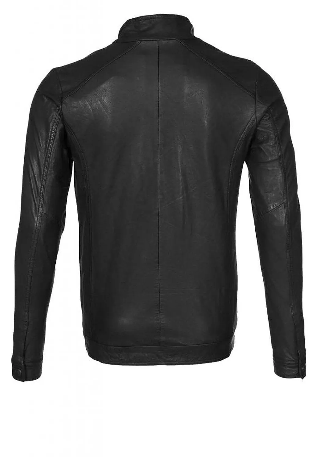Leather Jackets Hub Mens Genuine Lambskin Leather Jacket (Black, Classic Jacket) - 1501279