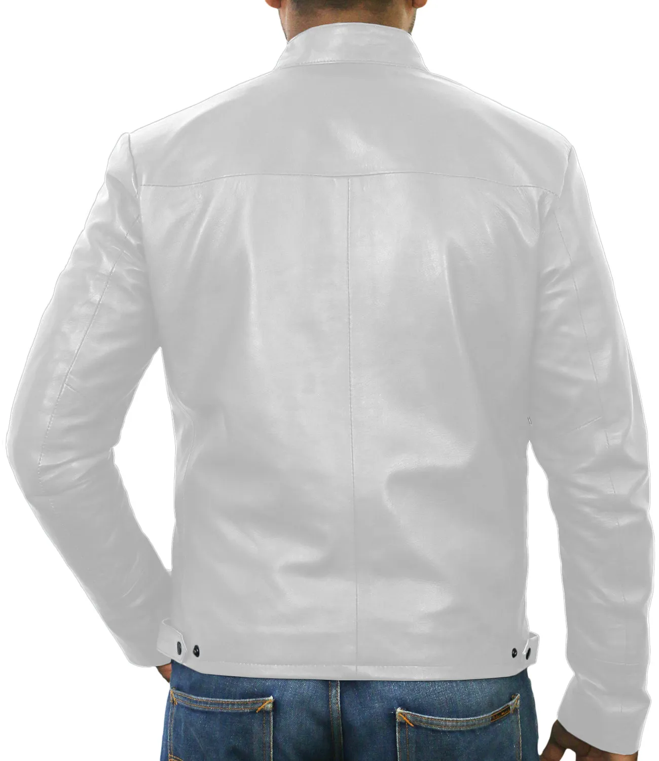 Leather Jackets Hub Mens Genuine Lambskin Leather Jacket (Black, Racer Jacket) - 1501212