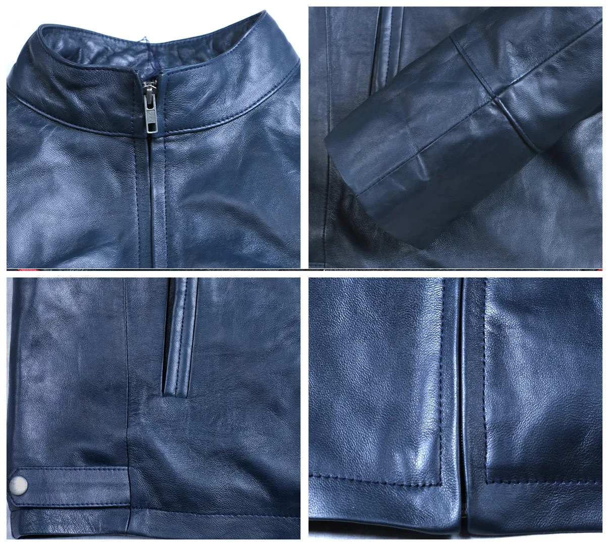Leather Jackets Hub Mens Genuine Lambskin Leather Jacket (Black, Racer Jacket) - 1501212