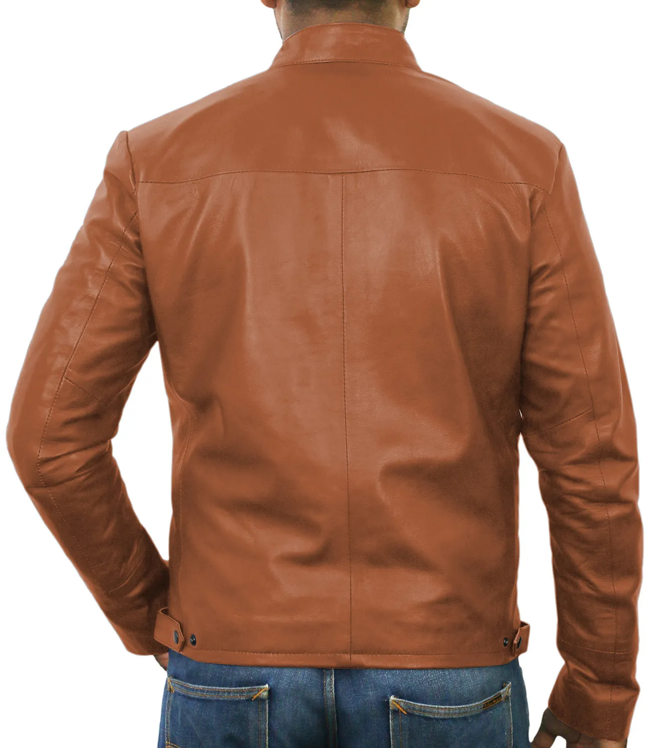 Leather Jackets Hub Mens Genuine Lambskin Leather Jacket (Black, Racer Jacket) - 1501212
