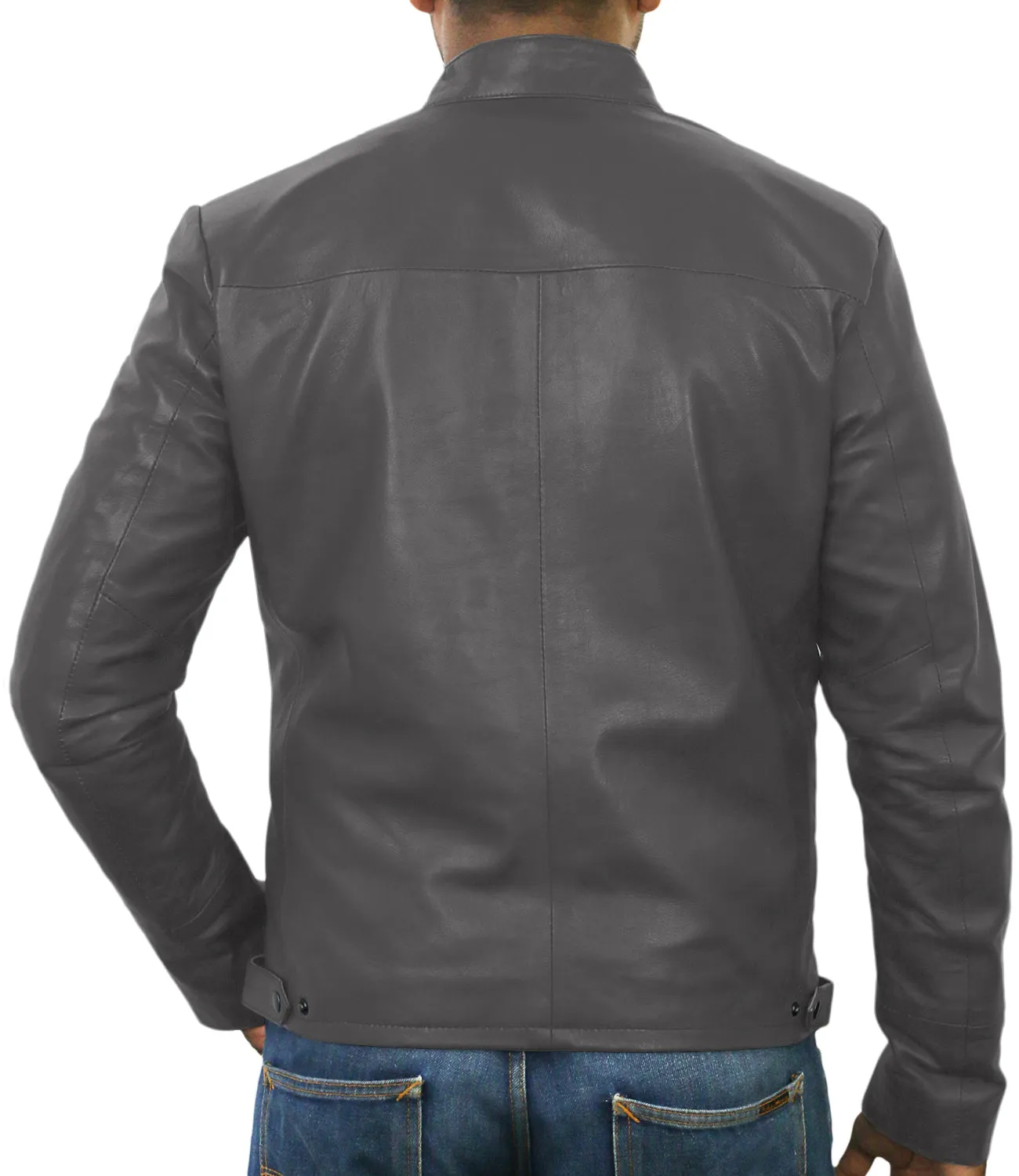 Leather Jackets Hub Mens Genuine Lambskin Leather Jacket (Black, Racer Jacket) - 1501212