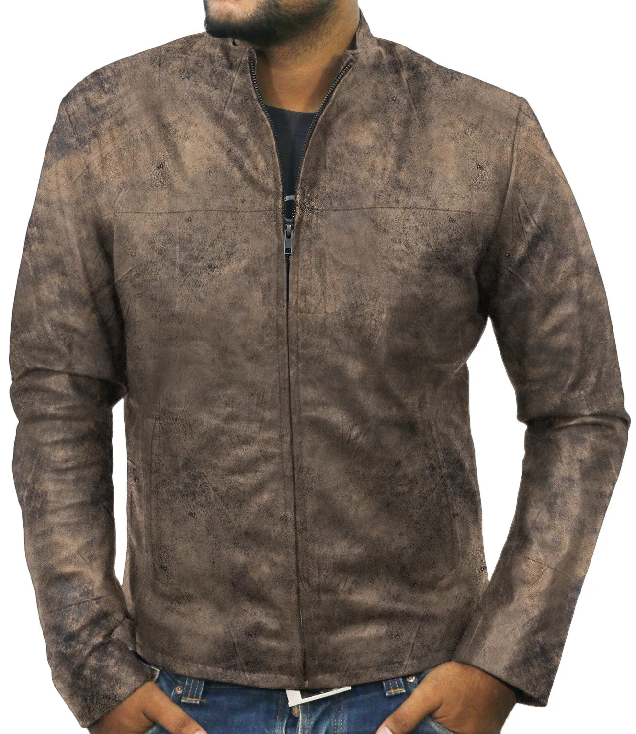 Leather Jackets Hub Mens Genuine Lambskin Leather Jacket (Black, Racer Jacket) - 1501212