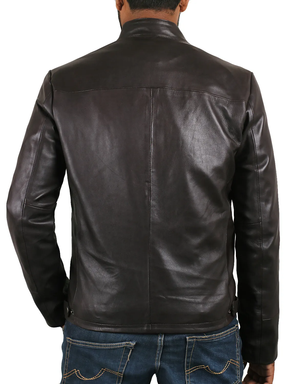 Leather Jackets Hub Mens Genuine Lambskin Leather Jacket (Black, Racer Jacket) - 1501212