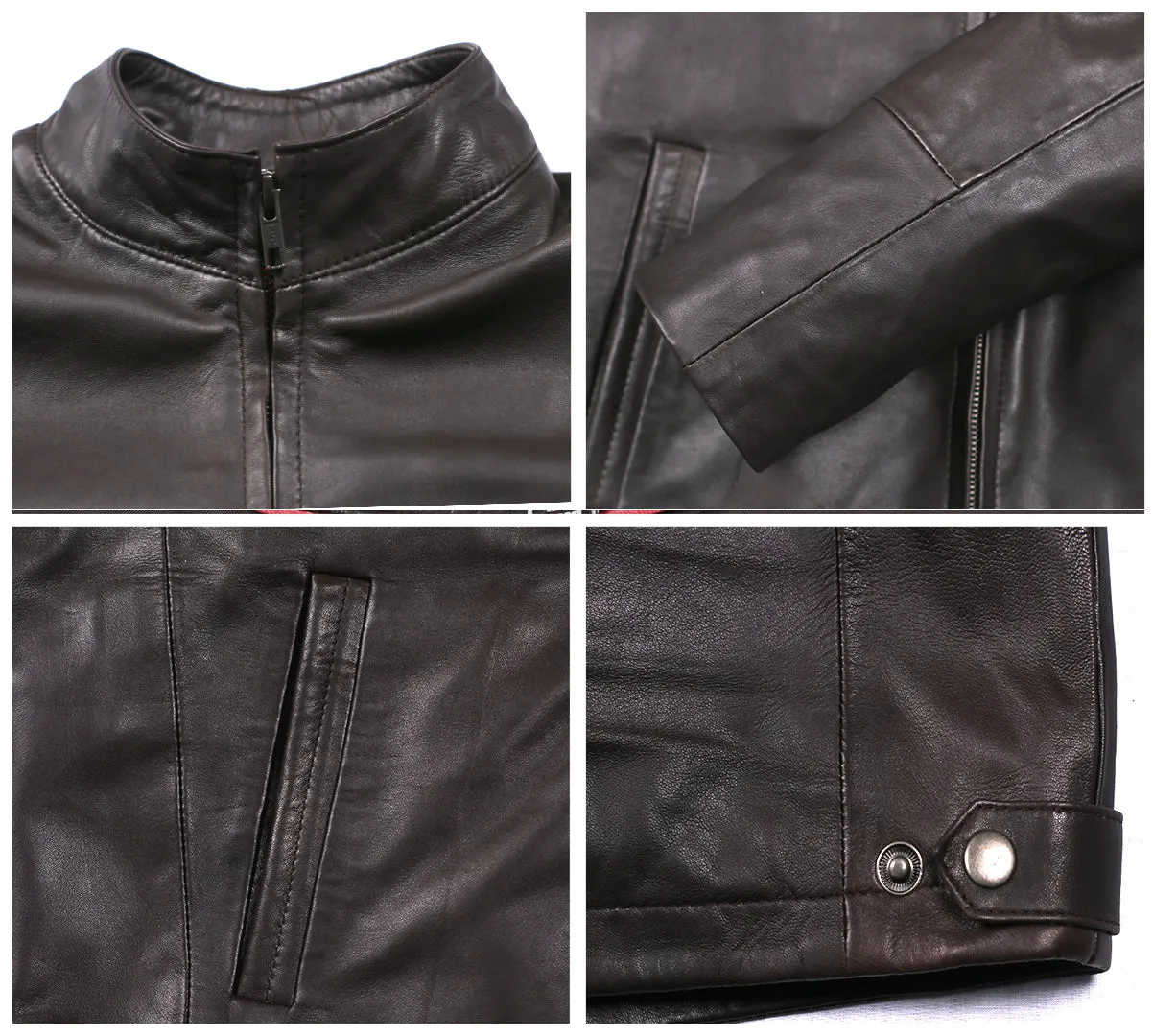 Leather Jackets Hub Mens Genuine Lambskin Leather Jacket (Black, Racer Jacket) - 1501212