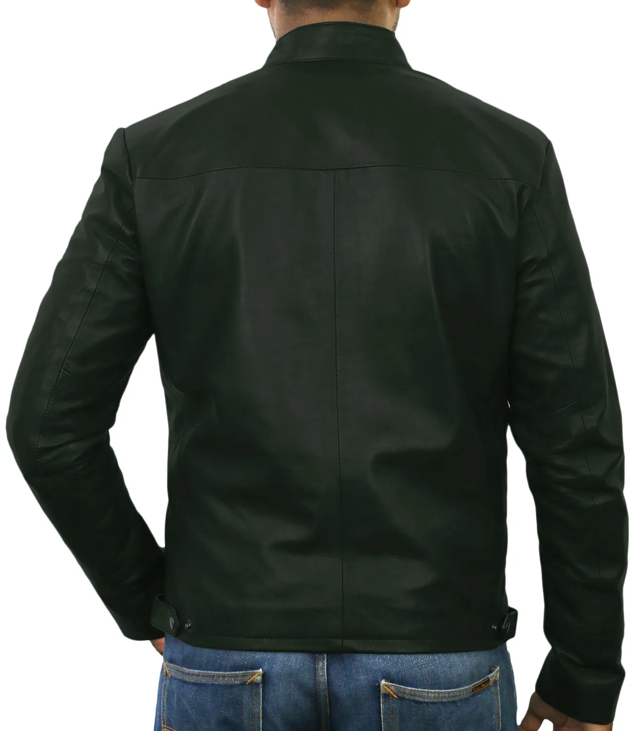 Leather Jackets Hub Mens Genuine Lambskin Leather Jacket (Black, Racer Jacket) - 1501212