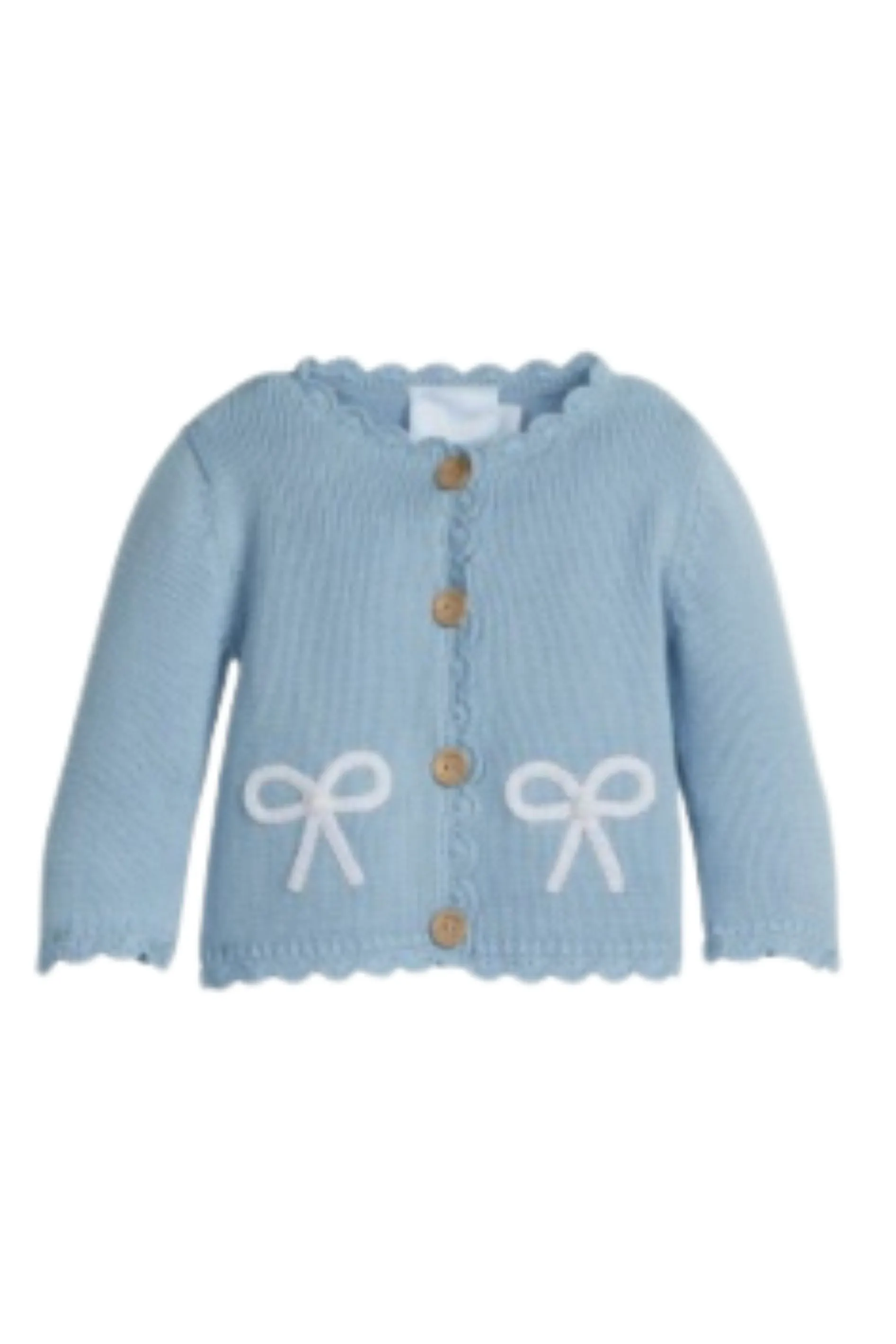 Little English - Blue Bow Crochet Sweater