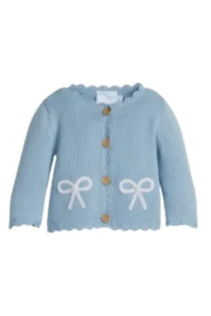 Little English - Blue Bow Crochet Sweater