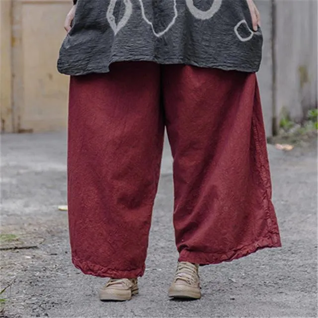 Loose Linen Palazzo Pants | Lotus
