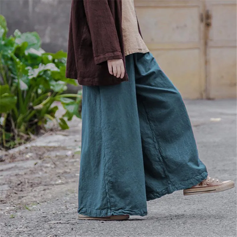 Loose Linen Palazzo Pants | Lotus
