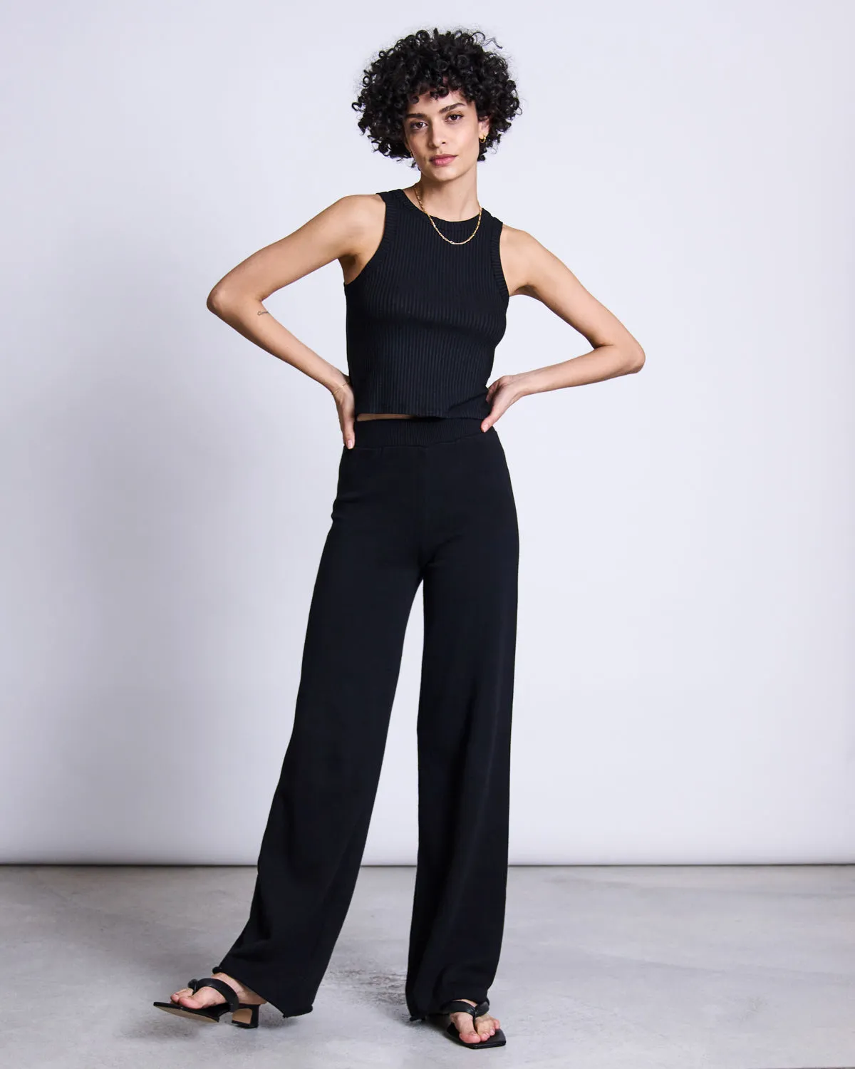 LYOCELL RIB TANK TOP PORTO BLACK