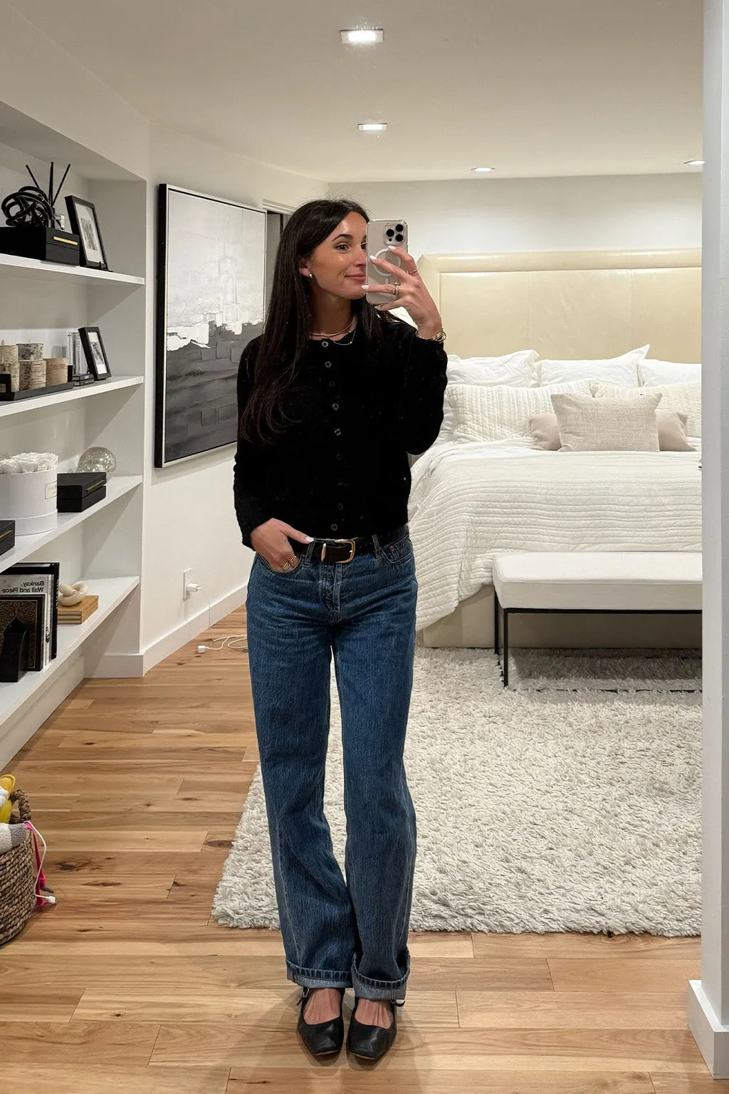 Mindy Black Crew Neck Cardigan