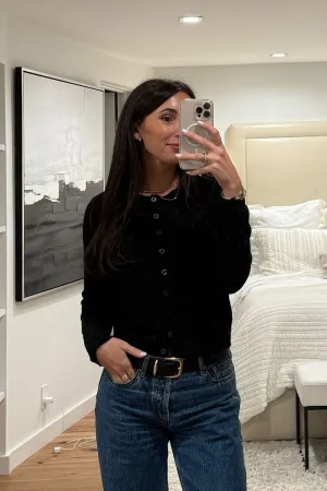 Mindy Black Crew Neck Cardigan
