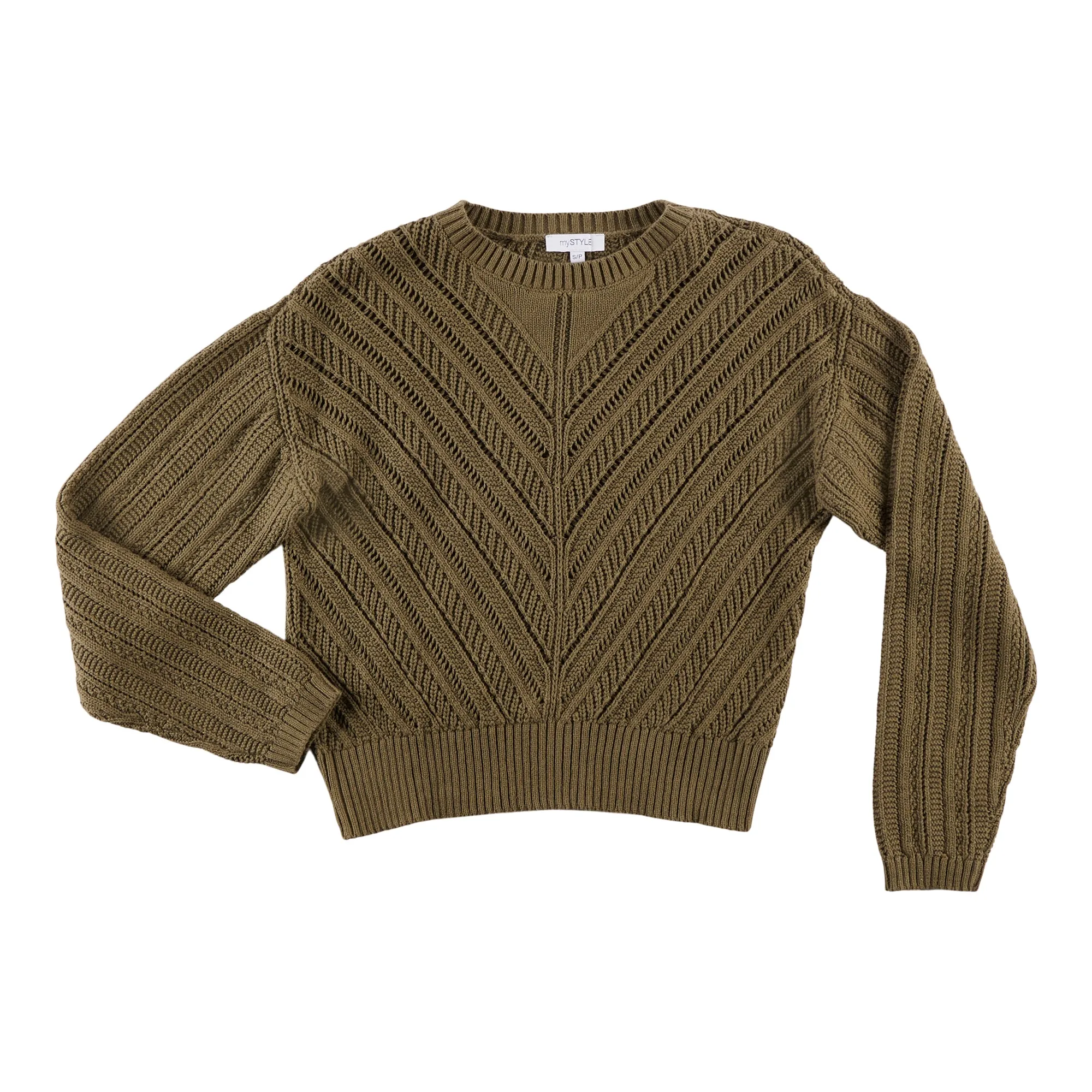 mySTYLE Women's Round Crochet Neck Sweater