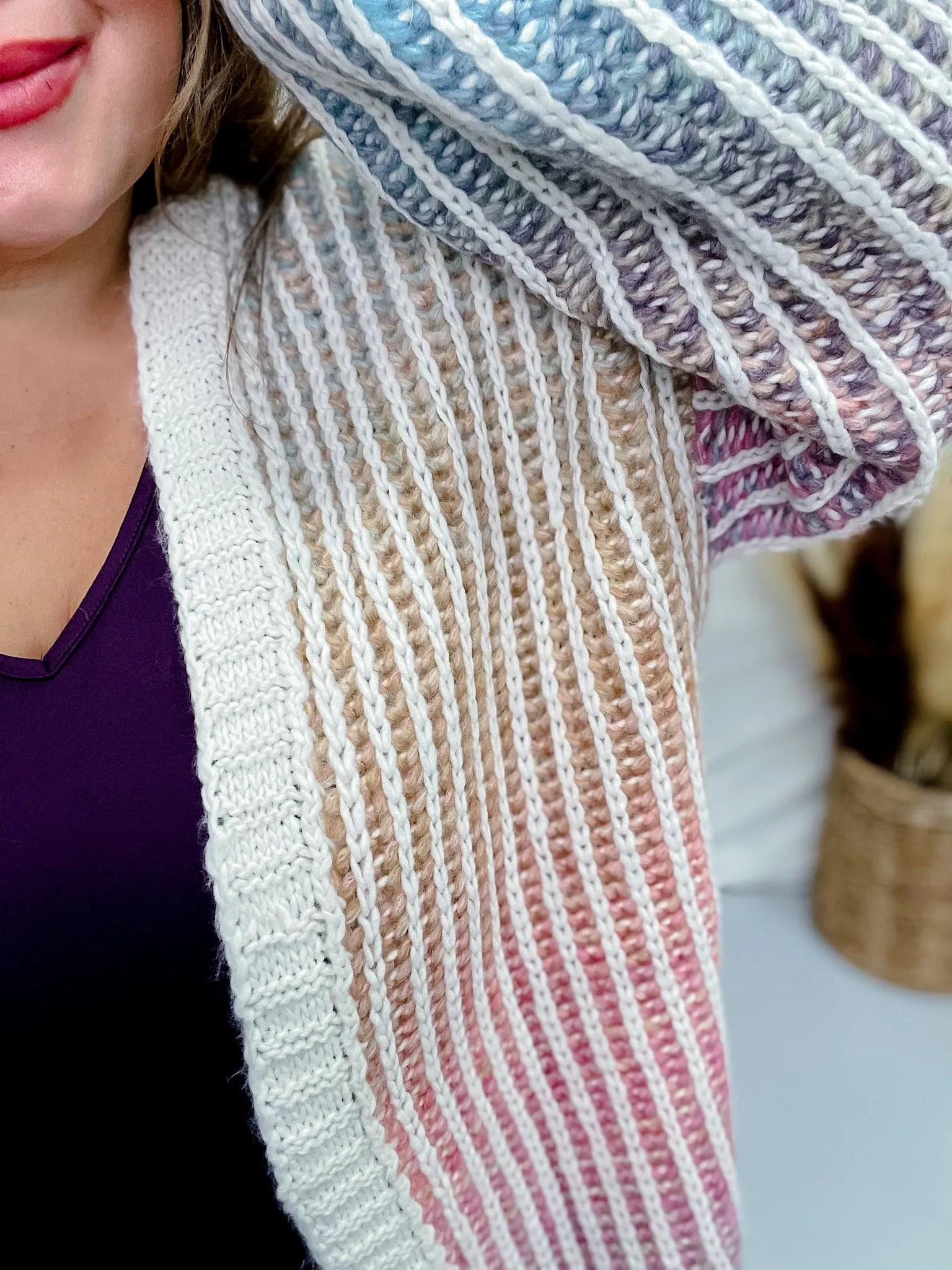 Pink Multi-Colored Ombre Sweater Cardigan FINAL SALE