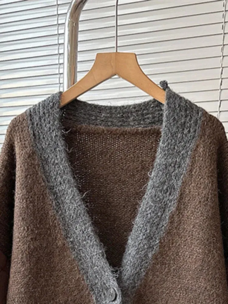 Pre Order:  Quilted Sleeves Patchwork Thick Cardigan