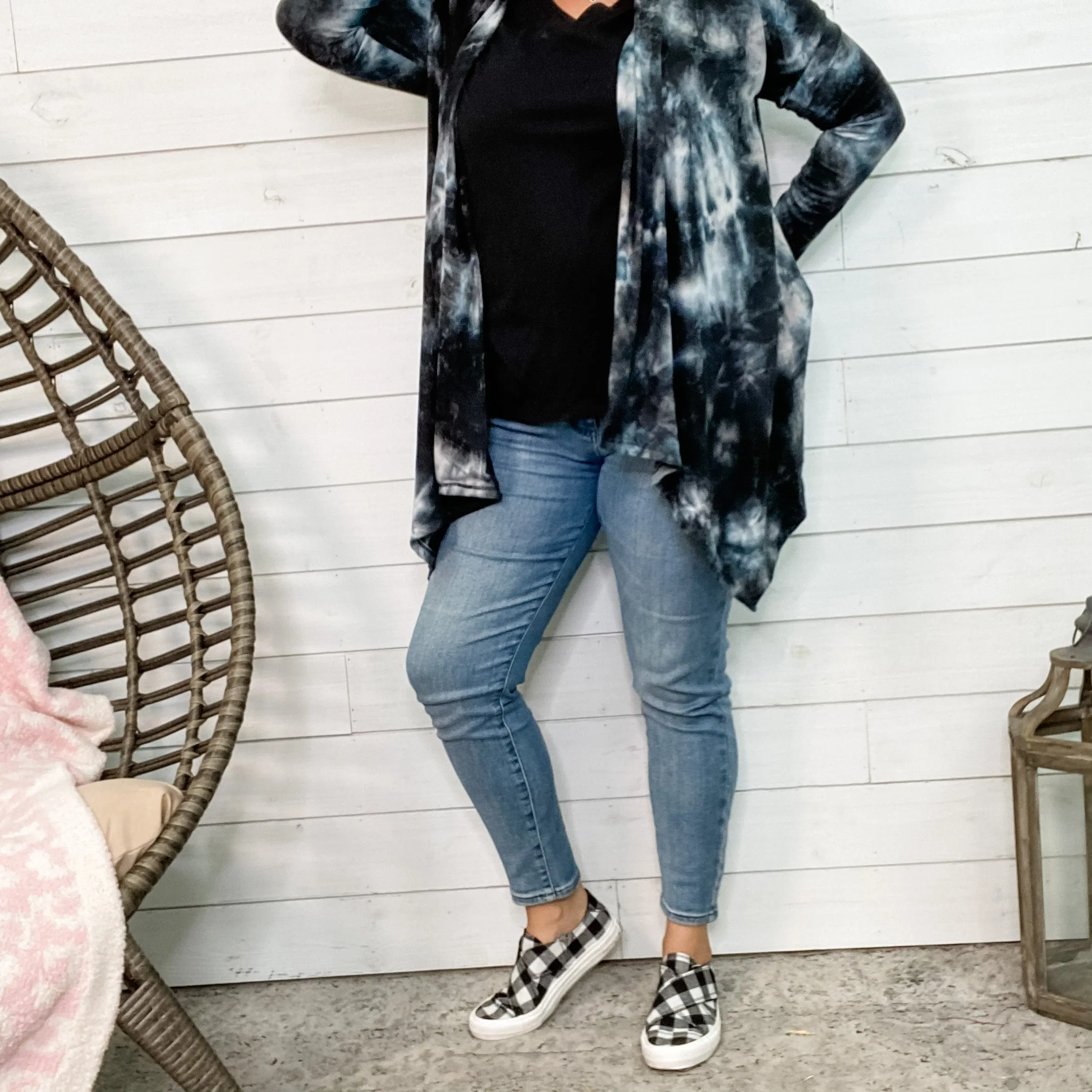 "Casablanca" Tie Dye Look Cardigan with Side Pockets
