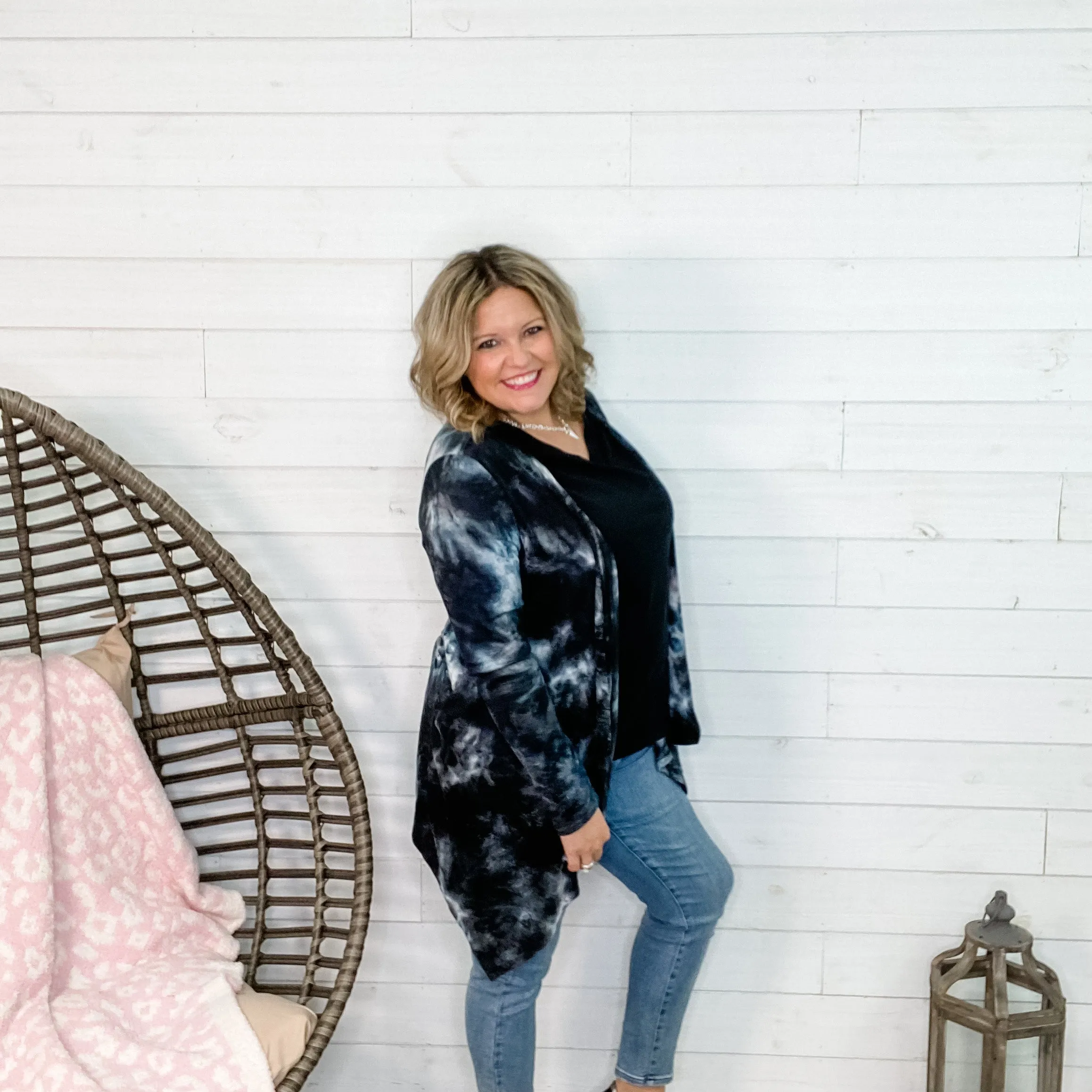 "Casablanca" Tie Dye Look Cardigan with Side Pockets