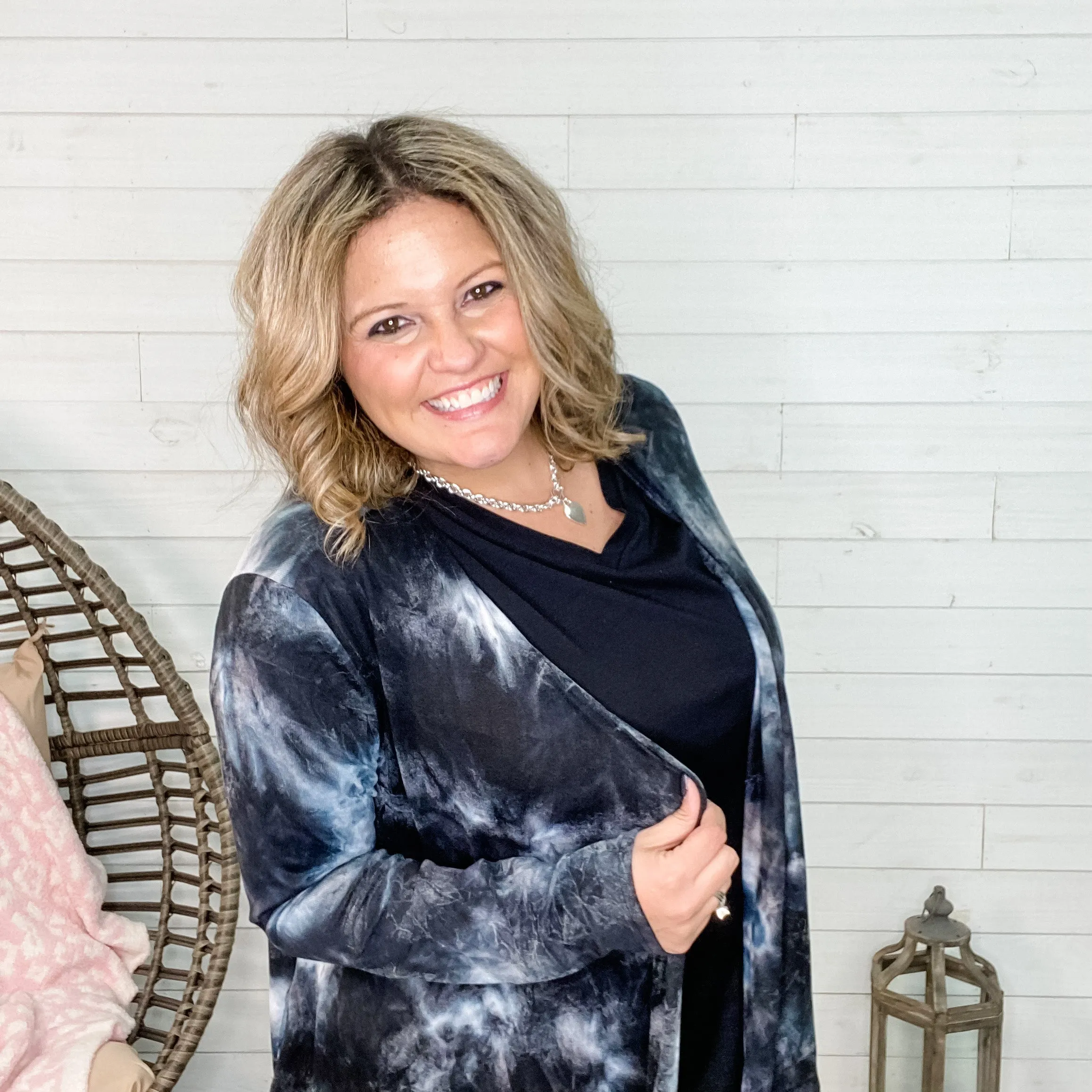 "Casablanca" Tie Dye Look Cardigan with Side Pockets
