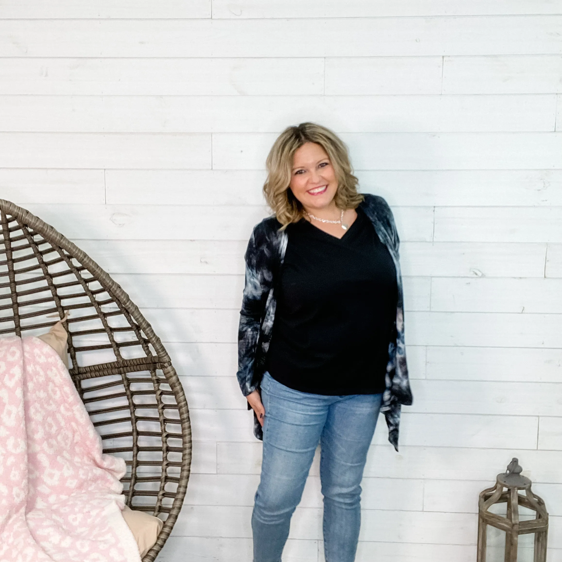 "Casablanca" Tie Dye Look Cardigan with Side Pockets