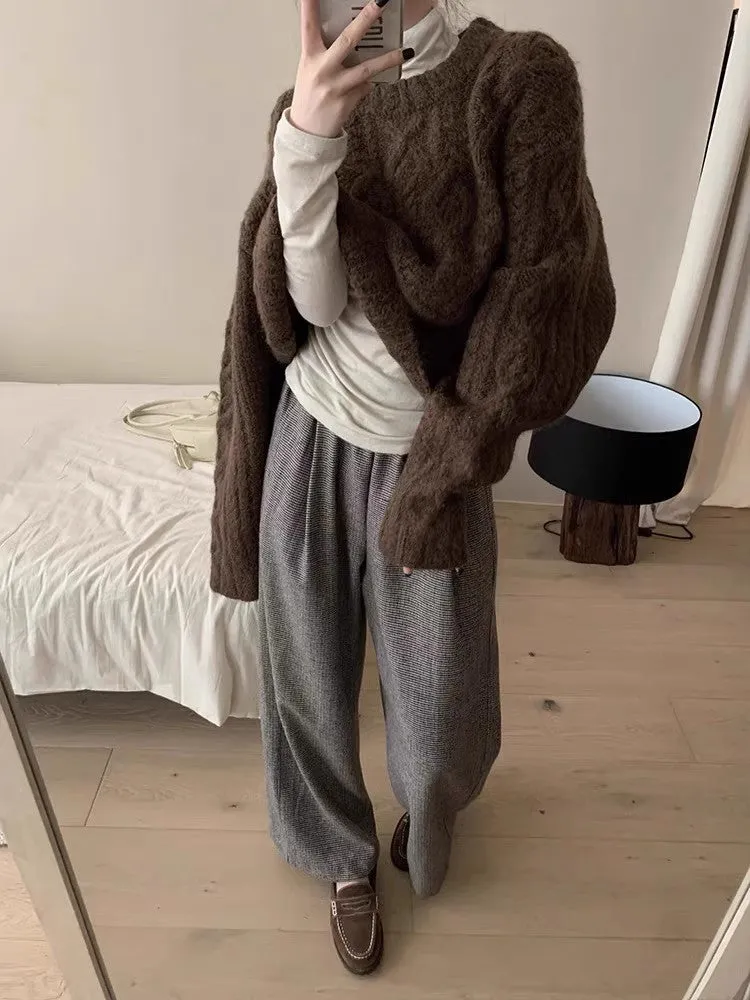 round neck thick outer sweater for women     S5057