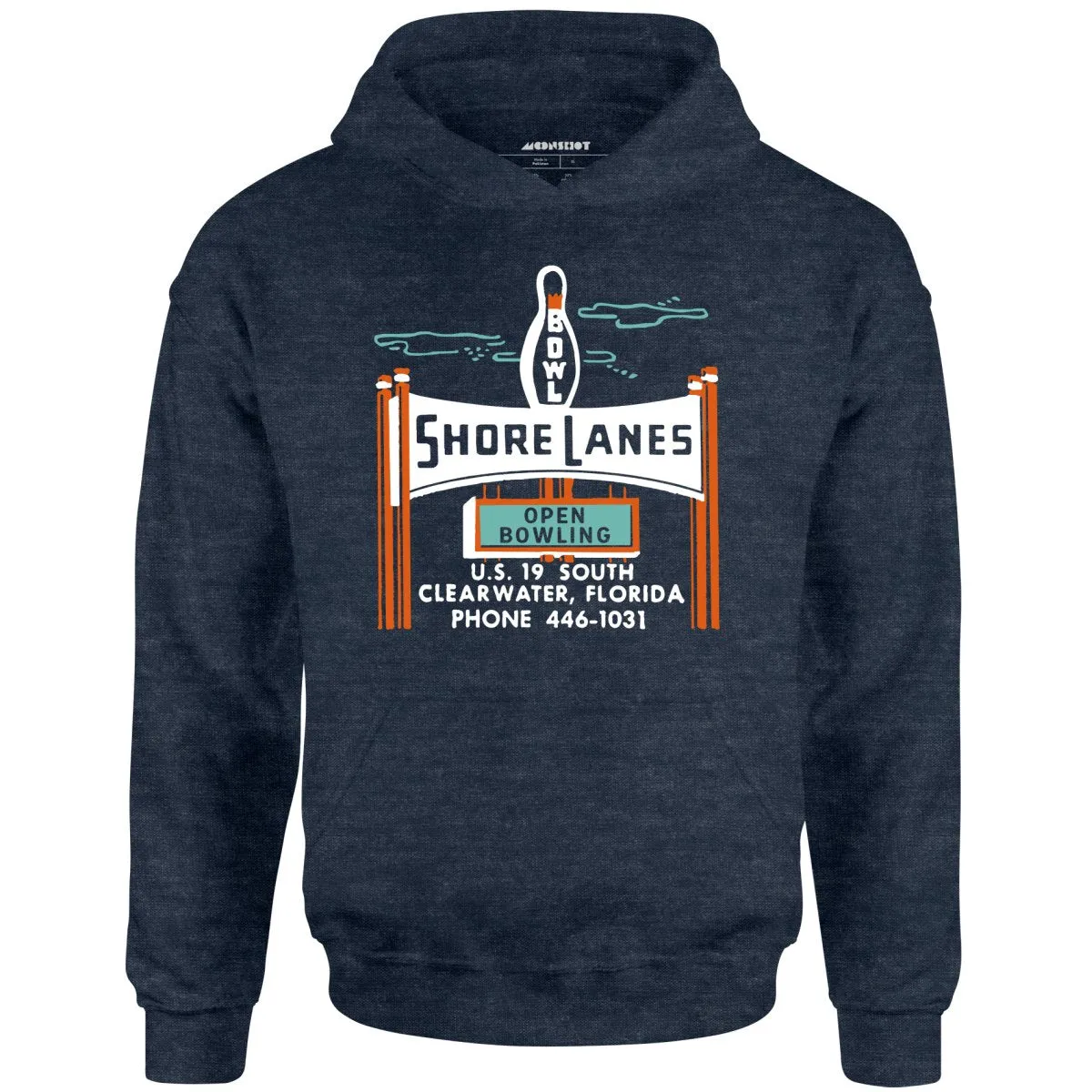 Shore Lanes - Clearwater, FL - Vintage Bowling Alley - Unisex Hoodie