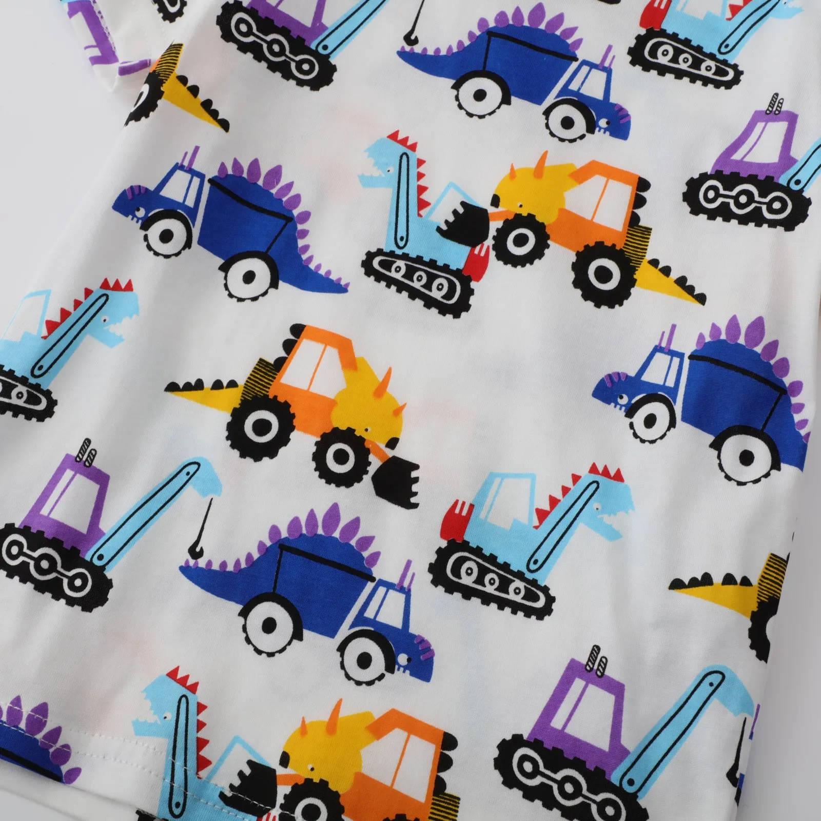 Toddler/Kid Boy's Vehicle Print Short Sleeve T-shirt