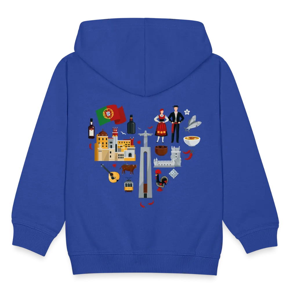 Veste à capuche Premium Enfant "Cœur Portugal"