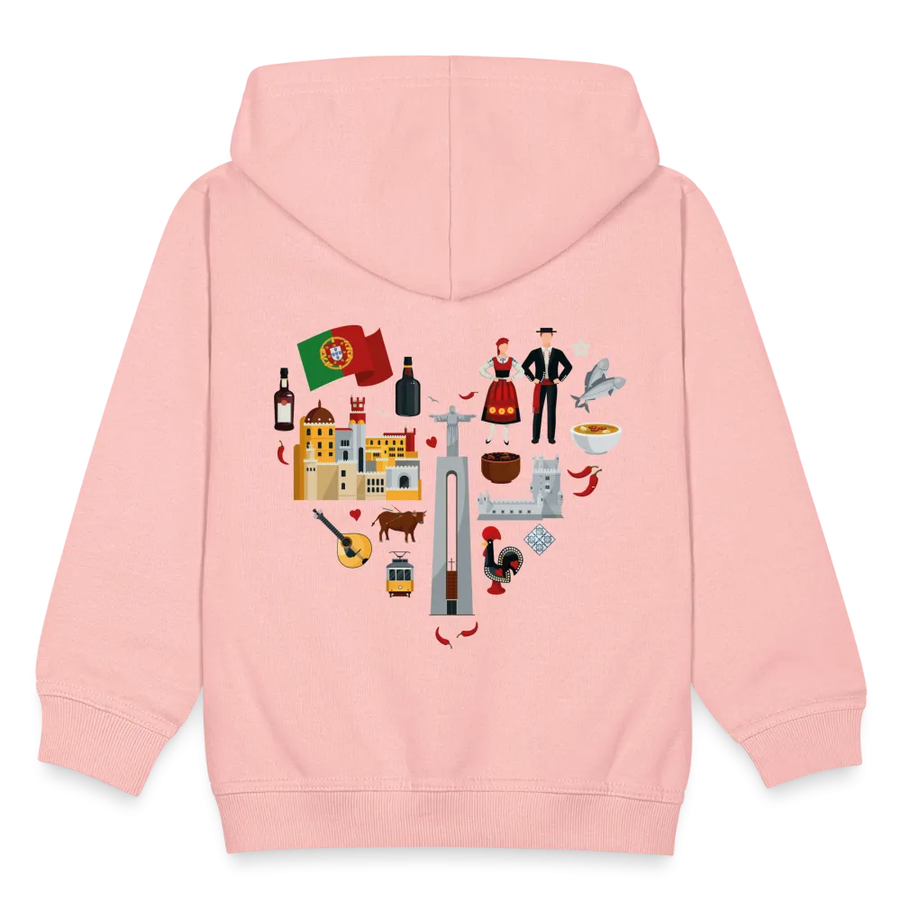 Veste à capuche Premium Enfant "Cœur Portugal"